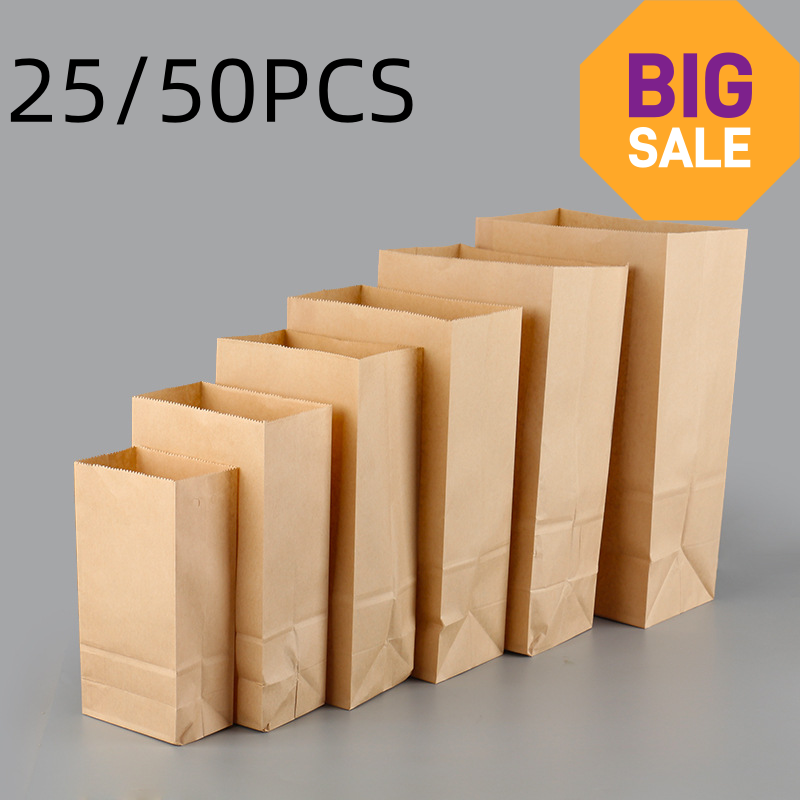 25/50pcs Brown Kraft Paper Bag – Food Storage Plant recenzja i cena